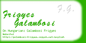 frigyes galambosi business card